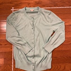 Light mint green j crew The Clare cardigan
